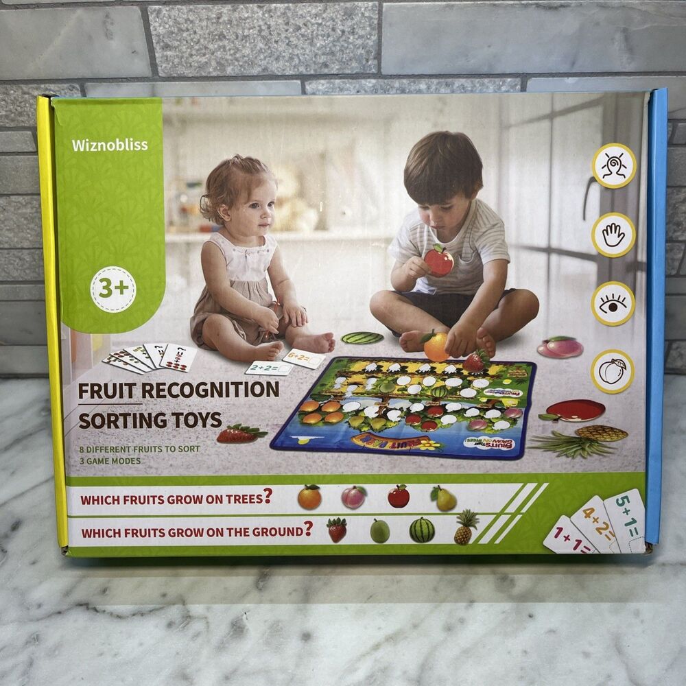 Fruit Recognition Sorting Toy 3+, kids, fun Learning Educational Toy, Math cards